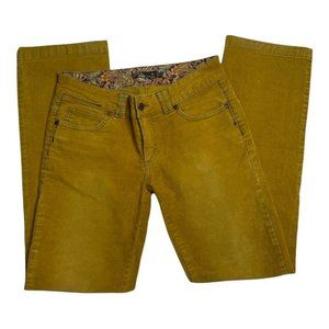 Prana Canyon Cord Dark Golden Yellow Corduroy Pants Sz 6